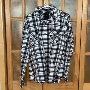 Guess Long Sleeve Button Down Black & White Shirt